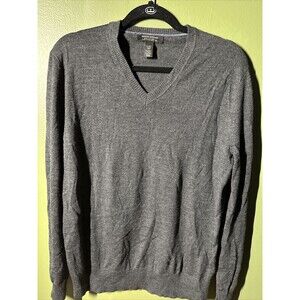 Banana Republic Men’s Gray 100% Extra Fine Merino Wool Pullover Sweater Large